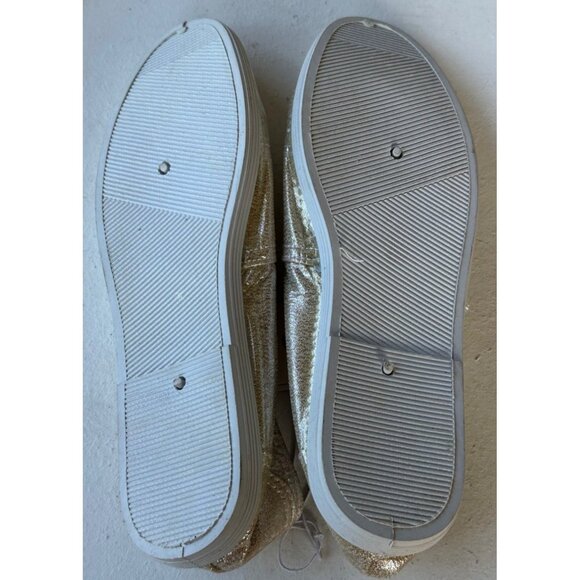 Mix & Co. Brand Metallic Glittery Beige Color Canvas Shoes Women's Size 9 NWT - Picture 10 of 15